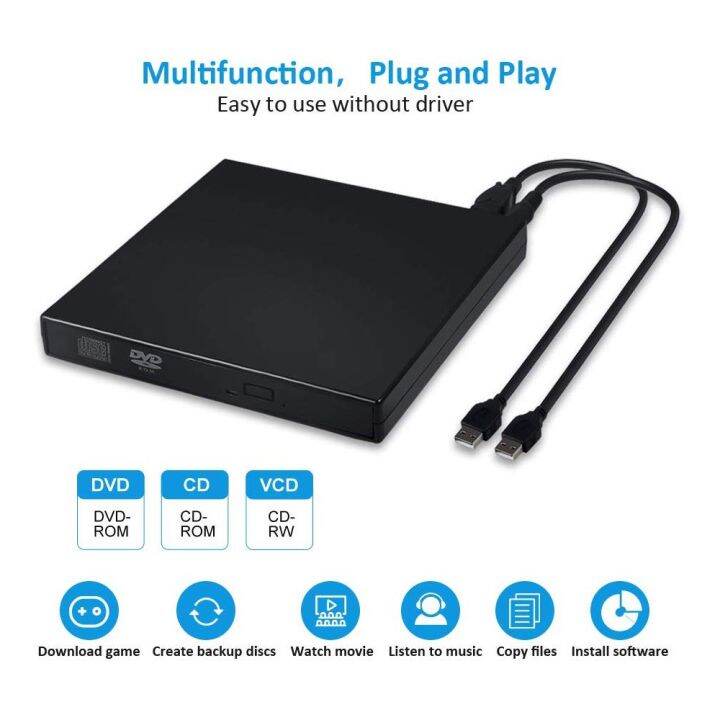 ASlim Portable Optical Drive Case External DVDROM Disk Driver CD dvd