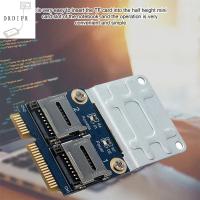 DRDIPR ไมโคร-เอสดี เครื่องอ่านการ์ดหน่วยความจำ SDHC SDXC TF การ์ด PCIe TO 2 MINI-SD การ์ดเชื่อมต่อ Mini PCI-E ทนทานต่อการใช้งาน ไปยัง MINI PCIE แปลงการ์ด อุปกรณ์คอมพิวเตอร์แล็ปท็อป