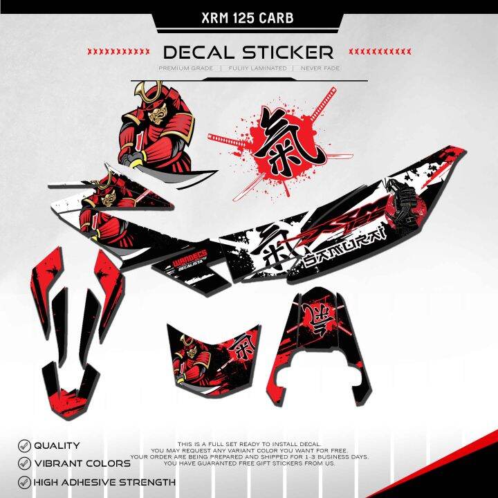 Honda XRM 125 Carb Decals ( Riders Base Fully Laminated Gloss Vinyl