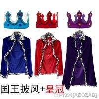 AEOZAD Prince Princess คอสเพลย์เครื่องแต่งกาย para Crianças FestivalBall Vermelho จริง Velvet Queen ชุด Halloween King Cape คอสเพลย์ผ้าพันคอ