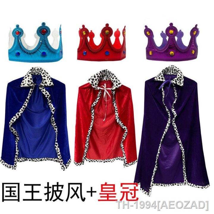 aeozad-prince-princess-คอสเพลย์เครื่องแต่งกาย-para-crian-as-festivalball-vermelho-จริง-velvet-queen-ชุด-halloween-king-cape-คอสเพลย์ผ้าพันคอ