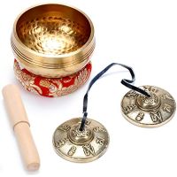 Nepal Handmade Sound bowl for Yoga Meditation Chanting Bowl Tibetan Bowl Tingsha Bell set