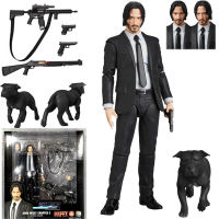 John Wick รูป Mafex 085 Collection Action Figure ของเล่น Joint Movable ตุ๊กตาชั้นวางหนังสือเครื่องประดับวันเกิดของขวัญเด็ก