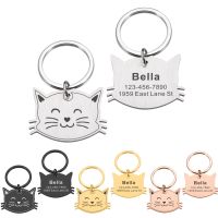 ۞❒ Personalized Pet ID Tags Cute Cat Face Collar Accessories Name Tags ID Collar Pendant Customized Free Engraved Anti-lost Tag