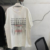 1:1 MM6 Margiela Fluid Digit พิมพ์โลโก้เสื้อยืดผู้ชายผู้หญิงคุณภาพสูง Gradient กราฟิกแขนสั้น Oversize Top Tee GYM