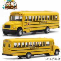 1:43 Alloy Classic School Bus Model 14cm Yellow Children Pull Back Car Toy Decoration Toys For Boys Children Toys
