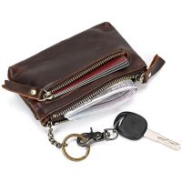 ✤ Genuine Leather Zipper Coin Wallet Women Men Cow Leather Mini Short Purse Card Holder Change Purse For Man Clutch Wallets