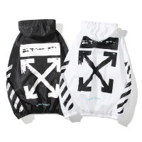 Off White แจ็กเก็ตเรโทรคลาสสิกฮิปฮอป,เสื้อฮู้ดเสื้อผ้ามองเห็นรอบด้าน