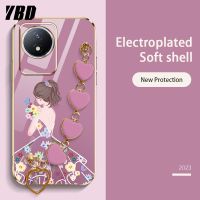 YBD เคสโทรศัพท์ลาย Love สำหรับ Vivo Y02 Y02T Y02A ลายดอกไม้น่ารักล่าสุดหรูหราบูติกปลอกซิลิโคนนิ่ม