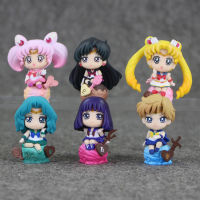 6PcsSet Anime Action Figure Toy Small Lady PVC Model Doll