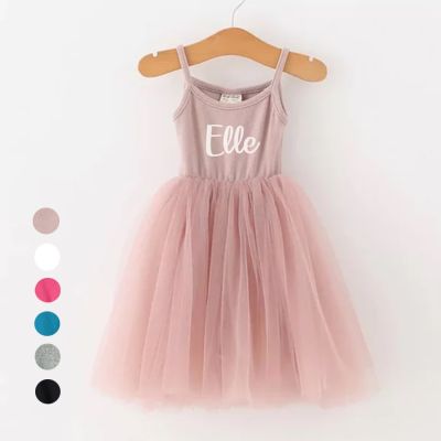 2023 Custom Kids Summer Tulle Ballet Dress Solid Cotton Sleeveless Clothes Children Teenager Tutu Costume Toddler Girl Dress