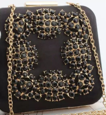 Royal Fashion Golden Square Crystal Women Day Clutch Purses Brand Designer Chain Shoulder Bags Ladies Wedding Evening Handbag