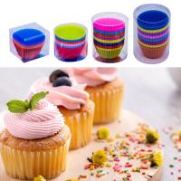 Colorful Silicone Cupcake Liners Non-stick Baking Cups For Parties Set Of 12 Muffin Cupcake Liners For DIY Cake Decorating