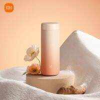 Xiaomi Mijia เครื่องดูดฝุ่นรุ่นถ้วยซิลิโคนใส่น้ำดื่มแบบพกพาหิมะภูเขาพระอาทิตย์ตกไล่ระดับสีถ้วยน้ำร้อนกลับหัวไลเนอร์หมุน316โดยไม่รั่ว