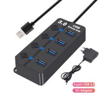 【HOT SALE】 Rehmans store. USB 3.0 Hub USB Hub 3.0 4 7พอร์ตอุปกรณ์ขยายหลายช่องที่มีช่องเสียบ USB พร้อมสวิตช์อะแดปเตอร์ไฟฟ้าสำหรับอุปกรณ์เสริมคอมพิวเตอร์พีซี