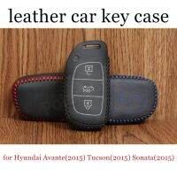 ✕✐ Only Red Hand sewing DIY car key case cover Genuine quality leather fit for Hyundai Avante(2015)/Tucson(2015)/Sonata(2015)