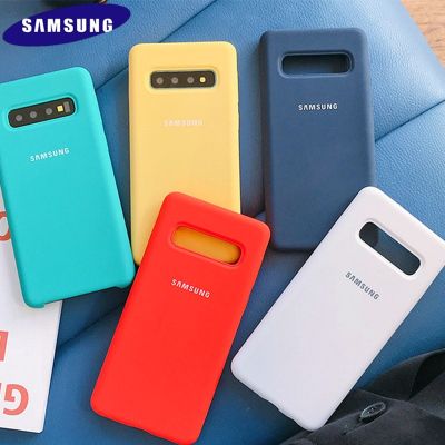 [Yellow peach flavor] ต้นฉบับ Samsung Galaxy S21หมายเหตุ10บวกกรณีปก S21Ultra S10 S9 S8 8 9ซิลิโคนเหลวกันกระแทกโทรศัพท์กลับเชลล์