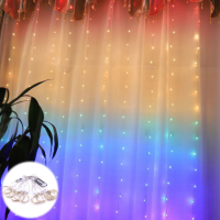 LED Copper Wire Curtain USB Remote Control String Lights Garland Curtain Fairy Lights Holiday Lighting Home Wedding Decoration