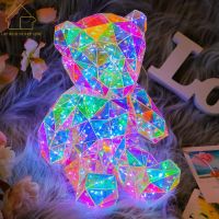 Teddy Bowknot Bear LED Lights Gift Sets Christmas Decorations Valentines Day Gift Ornaments Room Decor Party Decorations Bulbs  LEDs HIDs