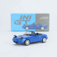 1:64ขนาด D Iecast ล้อแม็กมาสด้า Miata MX-5 (NA) แปลงสภาพรถสปอร์ตรุ่นสีฟ้าคลาสสิกผู้ใหญ่ของเล่นของขวัญของที่ระลึกจอแสดงผลแบบคงที่