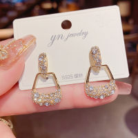 Original 18K Gold Pearl Stud ต่างหูสำหรับผู้หญิงภาษาฝรั่งเศสคำ Retro Rhinestone ดอกไม้ปลาโลหะวงกลมต่างหู Sweet Grils หญิง Anti-Fade เครื่องประดับของขวัญ COD