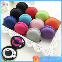 Delivery】Earphone Storage Bag Mini Zipper Hard Headphone Case Protective Usb Cable Organizer Storage Box Portable Round Shape Earb