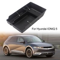 For Hyundai IONIQ 5 2021+ Armrest Storage Box Organizer Tray Center Console Stowing Tidying Black Car Accessories