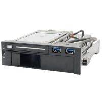 5.25Inch Bay Tray Less Mobile Rack for 3.5Inch and 2.5Inch Sata III HDD with Extra 2 Port USB 3.0,Black/White