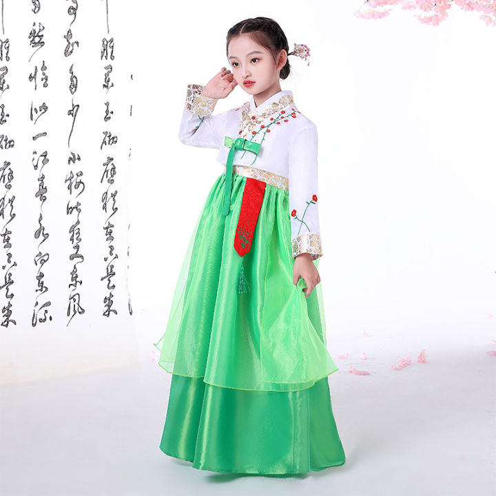 มาใหม่-เด็กเกาหลีเครื่องแต่งกายแบบดั้งเดิมสาวชาติพันธุ์-hanbok-ชุด-minorities-oriental-asian-palace-เกาหลีเสื้อผ้า