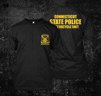 Mens Tees T Shirt Connecticut State Police Motorcycle Unit Custom Mens Tshirt Teefunny Cotton Tee