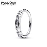 Pandora Silver Logo ring with CZ เครื่องประดับ แหวน แหวนเงิน สีเงิน แหวนสีเงิน แหวนแพนดอร่า แพนดอร่า