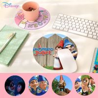 Disney Gnomeo Juliet แผ่นรองเมาส์,แผ่นรองเมาส์รองคีย์บอร์ดเล่นเกมทรงกลมหนาแบบ DIY แผ่นรองโต๊ะทำงาน