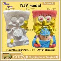 Rex TT SpongeBob SquarePants ตุ๊กตาระบายสี ตุ๊กตาไวนิล DIY กระปุกออมสิน ของขวัญสำหรับเด็ก