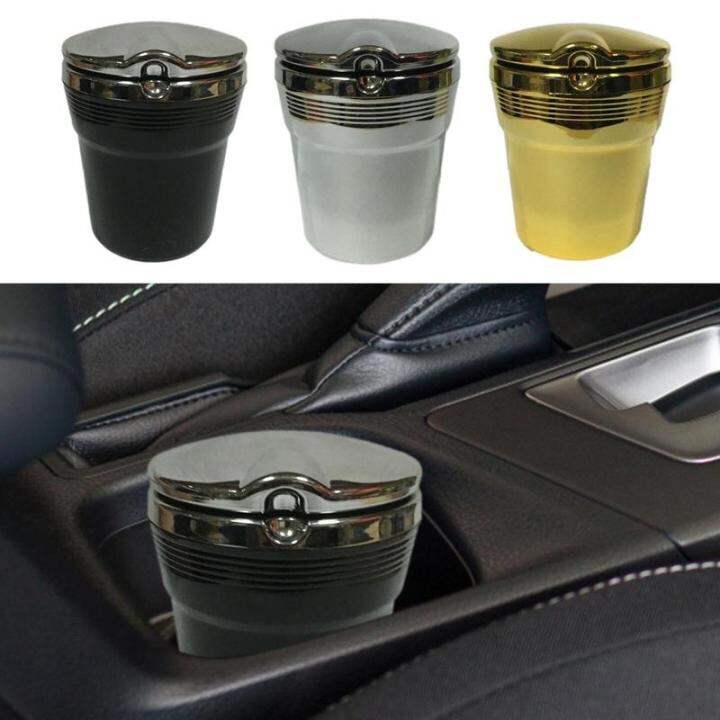 Car Ashtray Auto Durable Metal LED Astray Automobile Portable Ashtray
