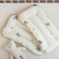 Korean Newborn Baby Pillow for Boys Girls Cotton Quilted Breathable Mesh Cartoon Bear Rabbit Flat Pillow 0~5Years