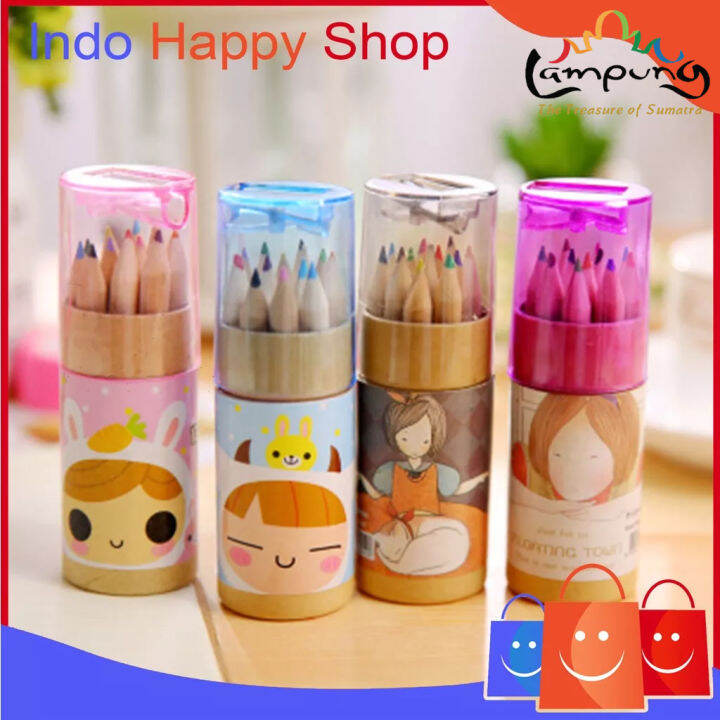 Pensil Warna Dan Peraut Pensil Warna Set 12 Warna 223 Lazada Indonesia