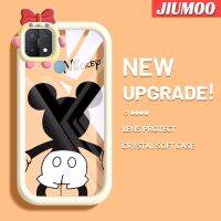 เคส JIUMOO สำหรับ OPPO A15 A15s A35 4G เคสลายการ์ตูนด้านหลังมิกกี้สีสันสดใสน่ารักกล้องมอนสเตอร์น้อยนิ่มสำหรับเลนส์กันกระแทกแบบใสเคสมือถือเรียบง่ายฝาครอบป้องกันซิลิโคนความคิดสร้างสรรค์โปร่งใสเคส