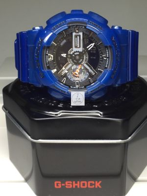นาฬิกา CASIO G-SHOCK รุ่น GA-110CR-2A ตัวเรือนและสายนาฬิกาสีน้ำเงินกึ่งใส หน้าปัดสีดำ รับประกันของแท้ 100 %