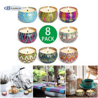 B-F 8Pcs/set Scented Candles Gifts Set Soy Wax Lavender Jasmine Vanilla for Women Bath