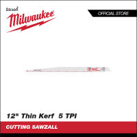 Milwaukee ใบเลื่อยซอว์ซอลตัดไม้ 12" Thin Kerf 5 TPI (5ใบ) 48-00-5037