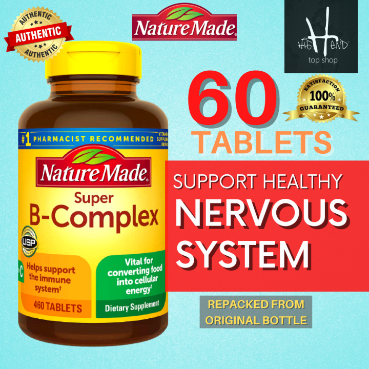 60 Tablets Nature Made Super B Complex with Vitamin C AUTHENTIC