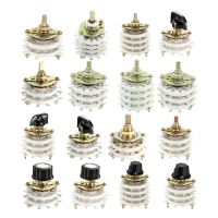 uxcell 1pcs Band Channel Rotary Switch Selector 6P3T/4P5T/6P5T/4P3T/4P11T 2/3/4 Deck Plastic Metal for Electronic Devices