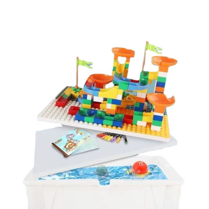 โต๊ะเครื่องแป้งของเล่นบล็อคก่อสร้าง-ของเล่นเด็กชิ้นใหญ่-ปริศนา-โต๊ะเด็ก6ขวบชายและหญิง3ขวบ