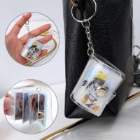 Mini Photo Albums Transparent PVC Key Chain Accessories 2 Inch For Photos Cards Photos Holder Small Photo Collect Snap on Album