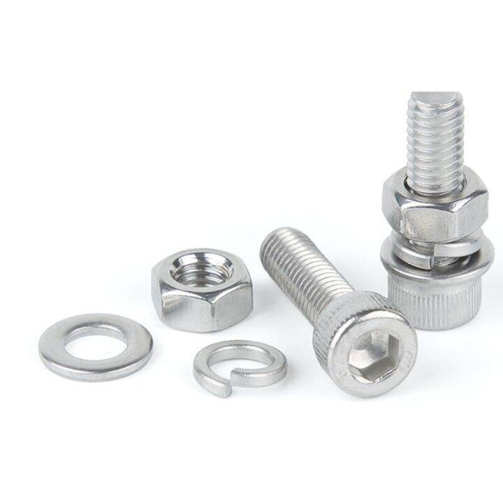 m8-16-m10-80-stainless-steel-304-hex-socket-cap-head-screw-spring-flat-washers-hex-nut-assortment-hardware-983-nails-screws-fasteners