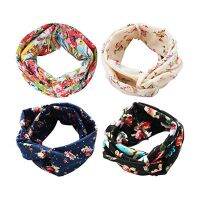 4 Pack Women Headband Floal Style Cross Head Wrap Hair Band Set Knotted Headbands for Women