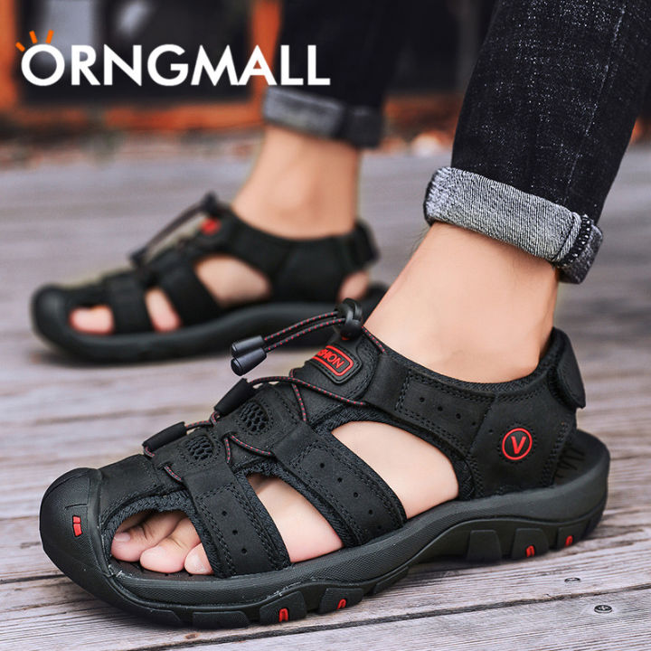 orngmall-รองเท้าผ้าใบเดินป่าแห้งเร็ว-รองเท้าผ้าใบใส่วิ่งรองเท้าน้ำกีฬาเดินป่ากลางแจ้งปีนเขารองเท้าแตะหนังผู้ชายรองเท้าแตะชายหาดชาวประมงกีฬา