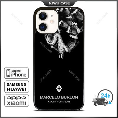 Marcelo Burlon Snake 2 Phone Case for iPhone 14 Pro Max / iPhone 13 Pro Max / iPhone 12 Pro Max / XS Max / Samsung Galaxy Note 10 Plus / S22 Ultra / S21 Plus Anti-fall Protective Case Cover
