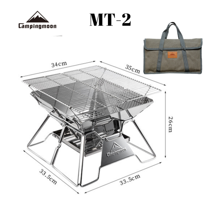 ถูกสุดๆในไทย-campingmoon-mt-02-ฟรี-กระเป๋าสุดหรู-เตาปิ้งย่างmt2-เตาพกพา-เตาสแตนเลส-campingmoon-รุ่น-mt-02