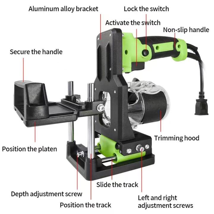 2-in-1-woodworking-slotting-machine-bracket-wood-trimming-machine-bracket-aluminum-alloy-wood-trimmer-router-support